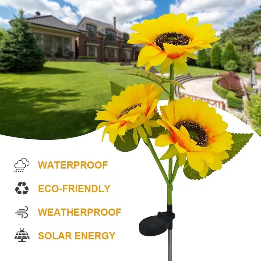 Luci a forma di girasole BloomGlow™ - 80 cm