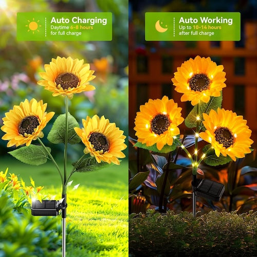 Luci a forma di girasole BloomGlow™ - 80 cm