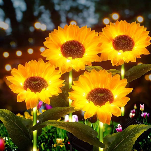 Luci a forma di girasole BloomGlow™ - 80 cm